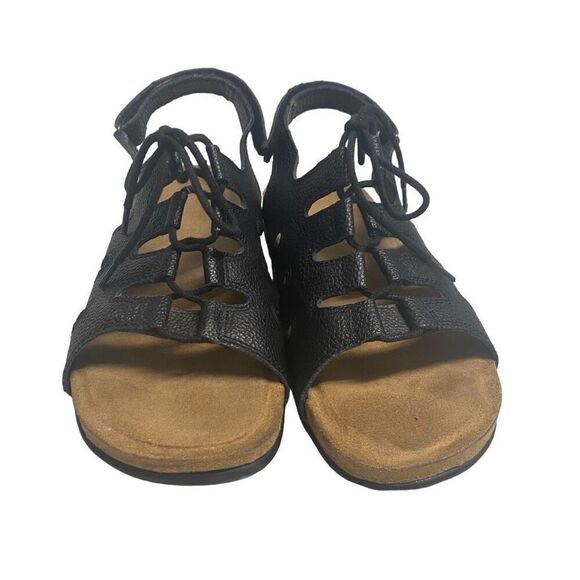Maizie Style Leather Lace Up Black Sandals 7.5 SEE DESCRIPTION - Picture 1 of 10
